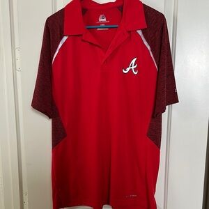 Majestic Red Atlanta Braves Polo Shirt